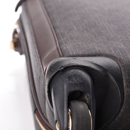 Gucci GG Supreme Monogram Four Wheel Carry On Suitcase Dark Brown 20 of 46