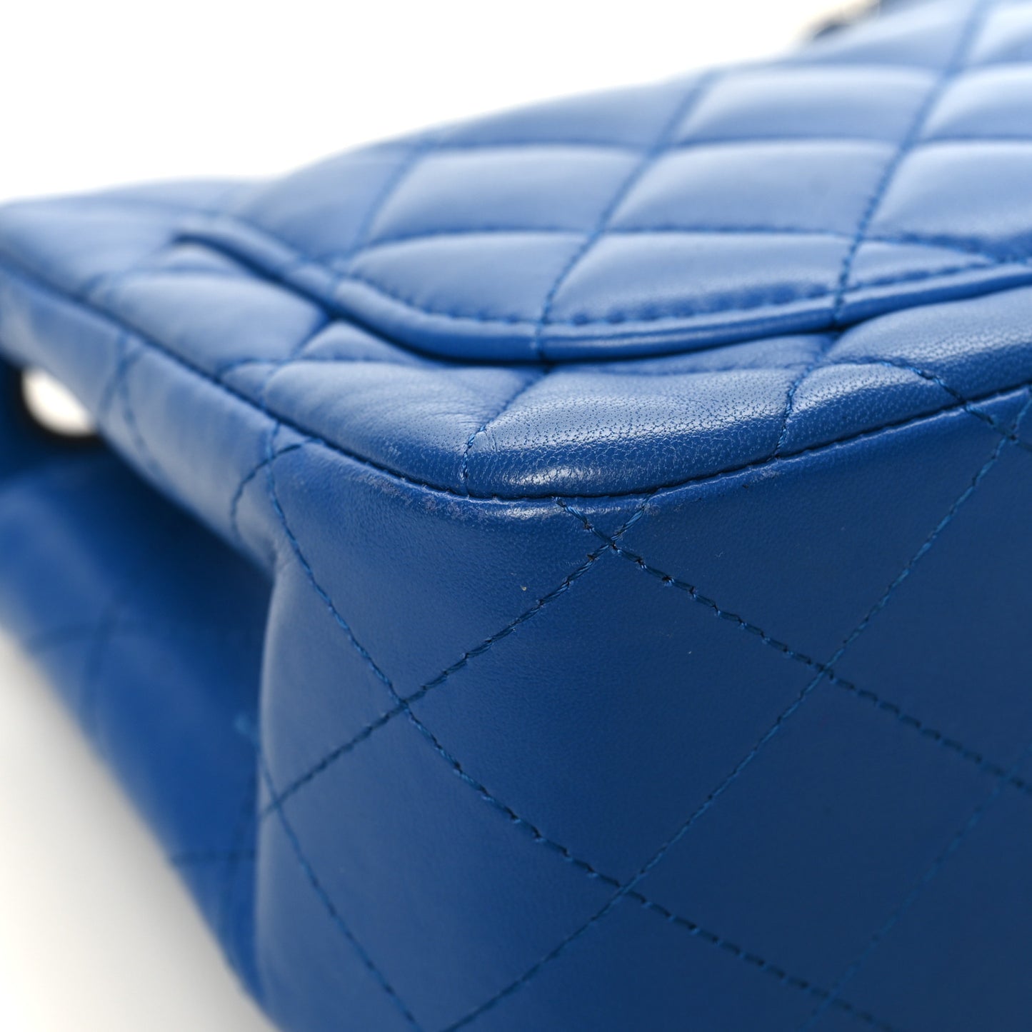 Lambskin Quilted Mini Square Flap Blue