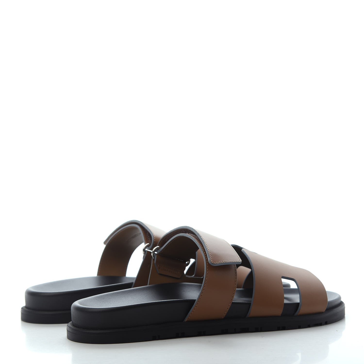 Hermes Calfskin Mens Chypre Sandals 42 Gold 3 of 4