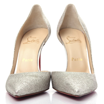 Christian Louboutin Glitter Mini Specchio Iriza 100 Pumps 38.5 Silver 2 of 9