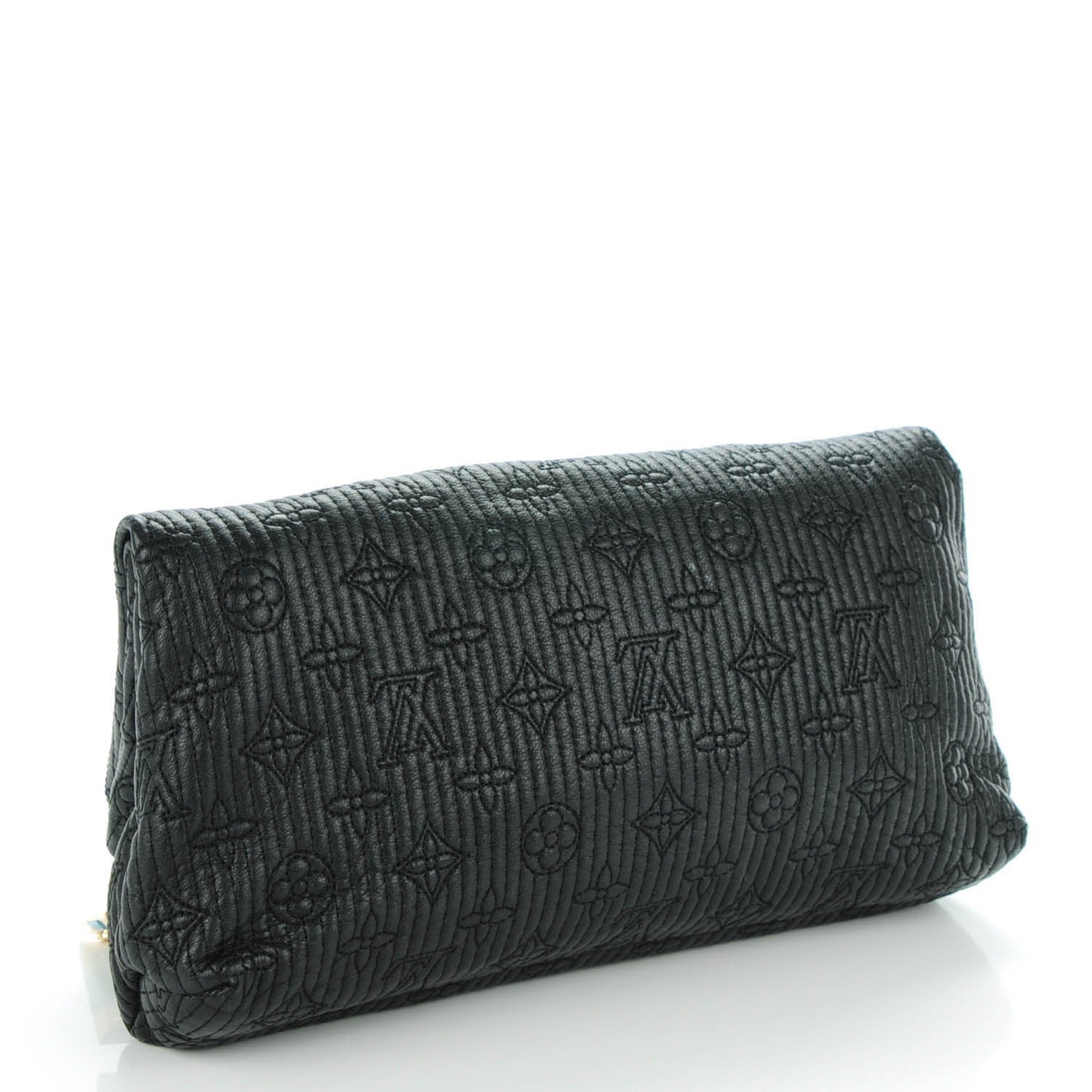 Louis Vuitton Calfskin Quilted Monogram Altair Clutch Black 2 of 7