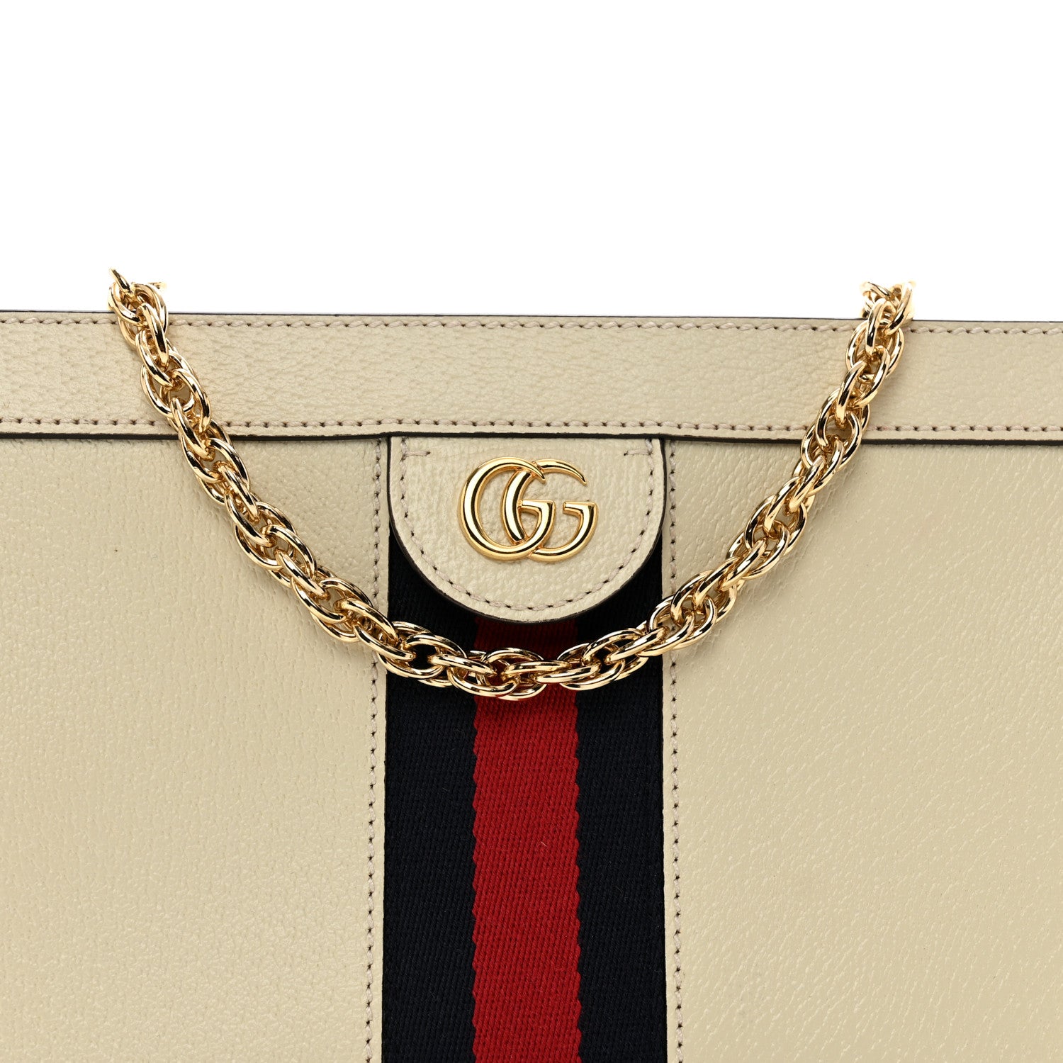 Gucci Textured Calfskin Web Small Ophidia Chain Shoulder Bag Mystic White 5 of 12