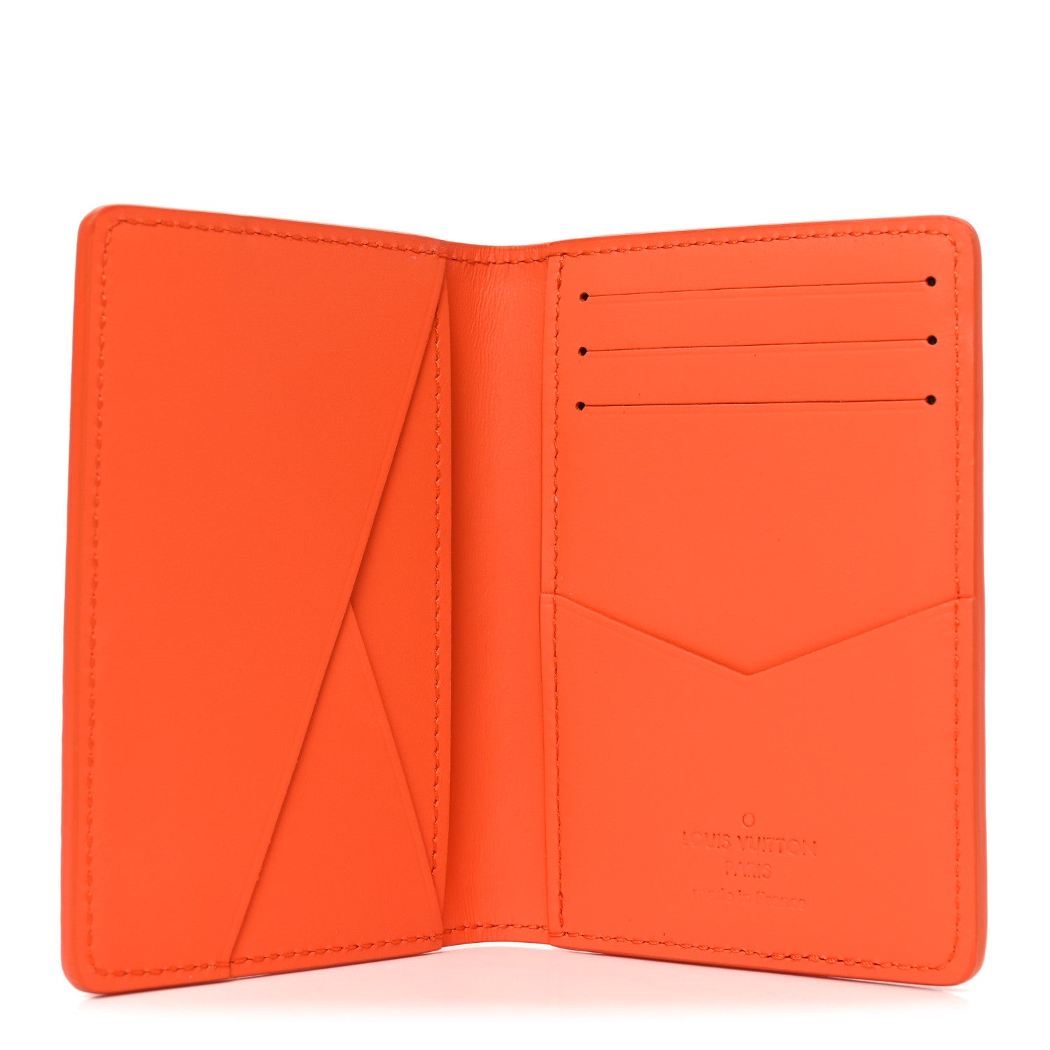 Louis Vuitton Grained Calfskin Aerogram Pocket Organizer Orange 5 of 7