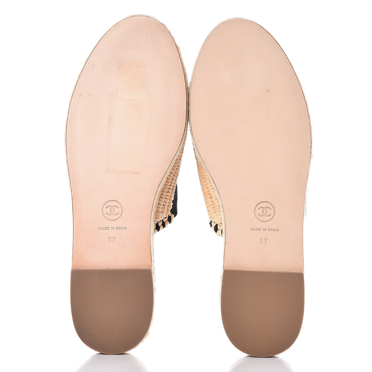 Suede Grosgrain CC Espadrille Mules 37 Black