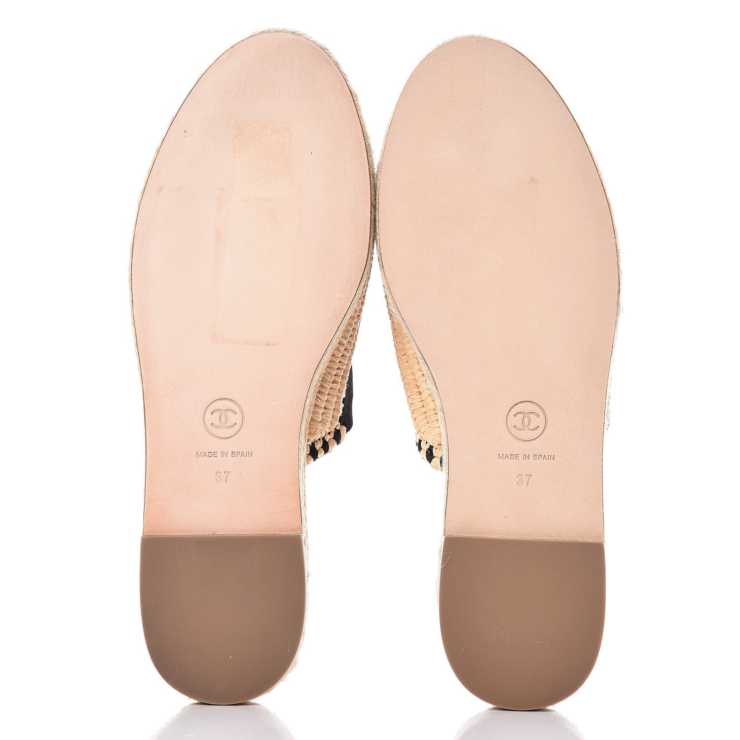 Chanel Suede Grosgrain CC Espadrille Mules 37 Black 5 of 13