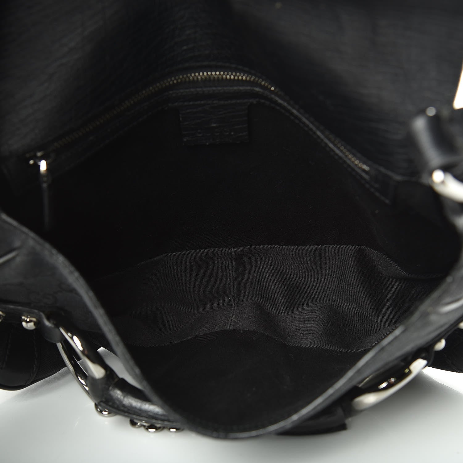 Gucci Monogram Horsebit Chain Flap Shoulder Bag Black 5 of 12