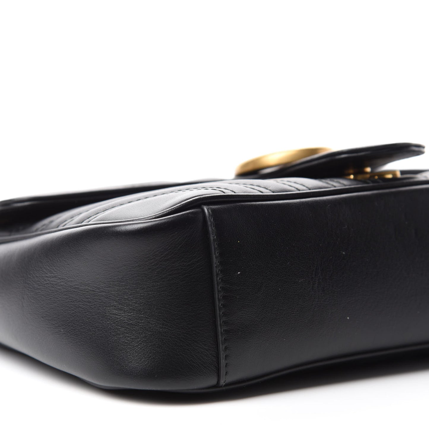 Calfskin Matelasse Small GG Marmont Shoulder Bag Black