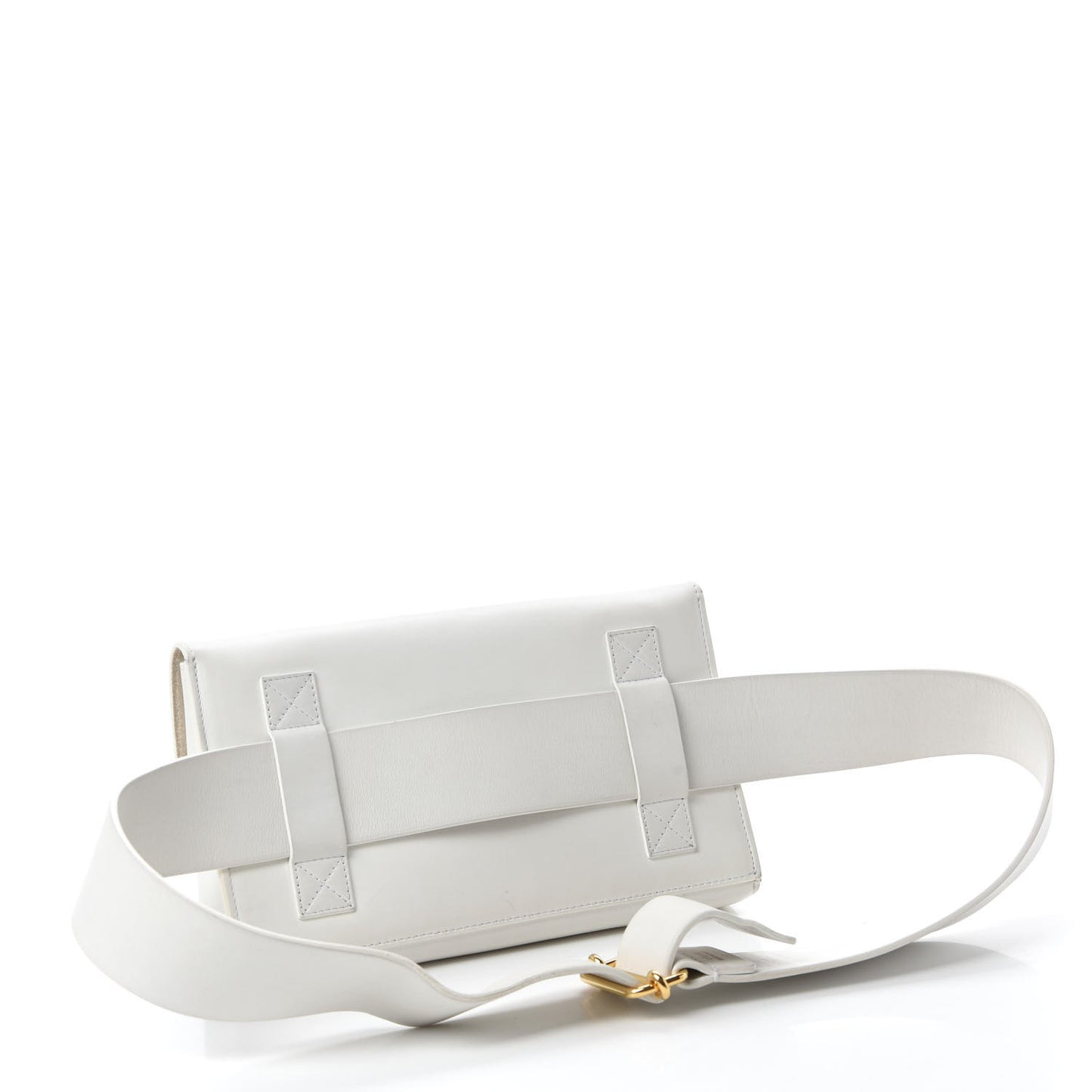 Natural Calfskin Bum Bag White