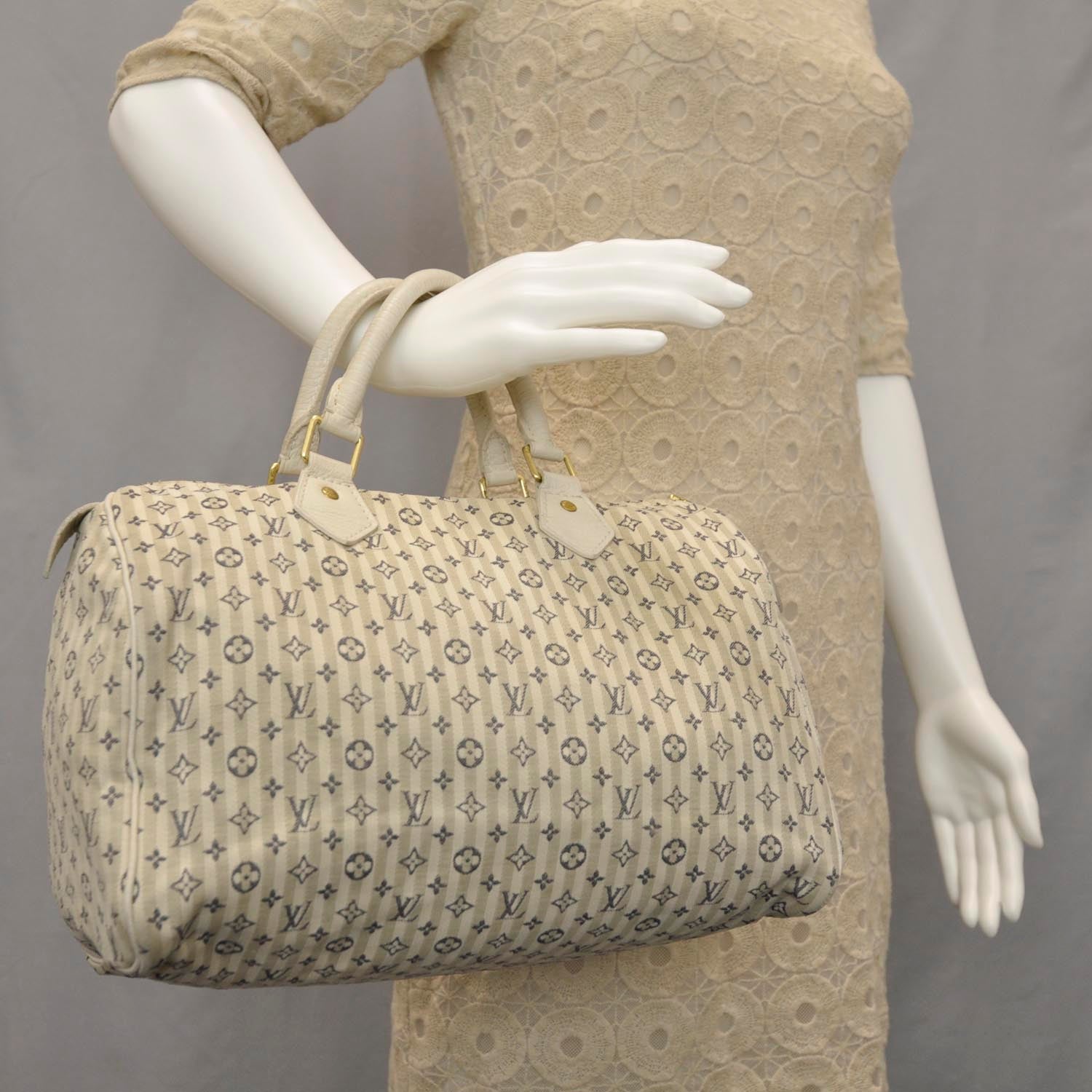 Louis Vuitton Mini Lin Croisette Speedy 30 Blue 2 of 9