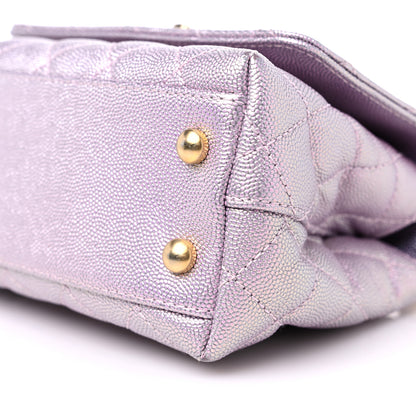 Chanel Iridescent Caviar Quilted Extra Mini Coco Handle Flap Purple 9 of 11
