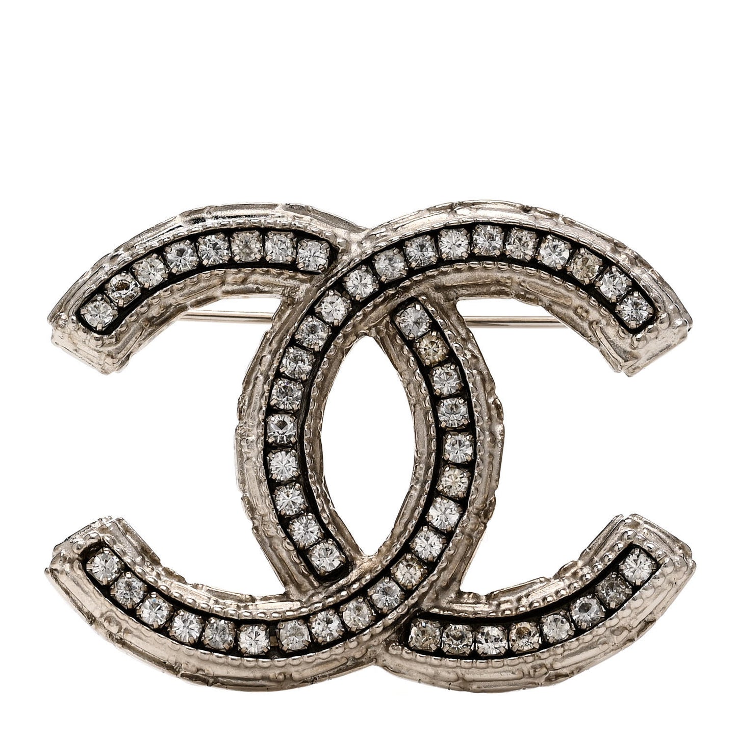 Crystal CC Brooch Silver