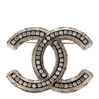 Chanel Crystal CC Brooch Silver 1 of 5