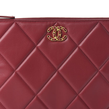 Chanel Goatskin Quilted Large 19 Cosmetic Case Red 10 of 12