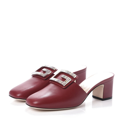Gucci Malaga Kid Crystal Square G Madelyn Mules 39 Romantic Cerise 3 of 7