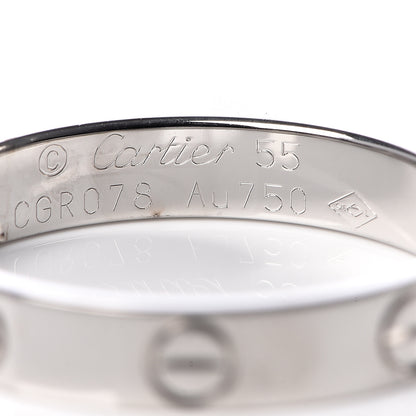 Cartier 18K White Gold 3.5mm LOVE Wedding Band Ring 55 7.25 4 of 4