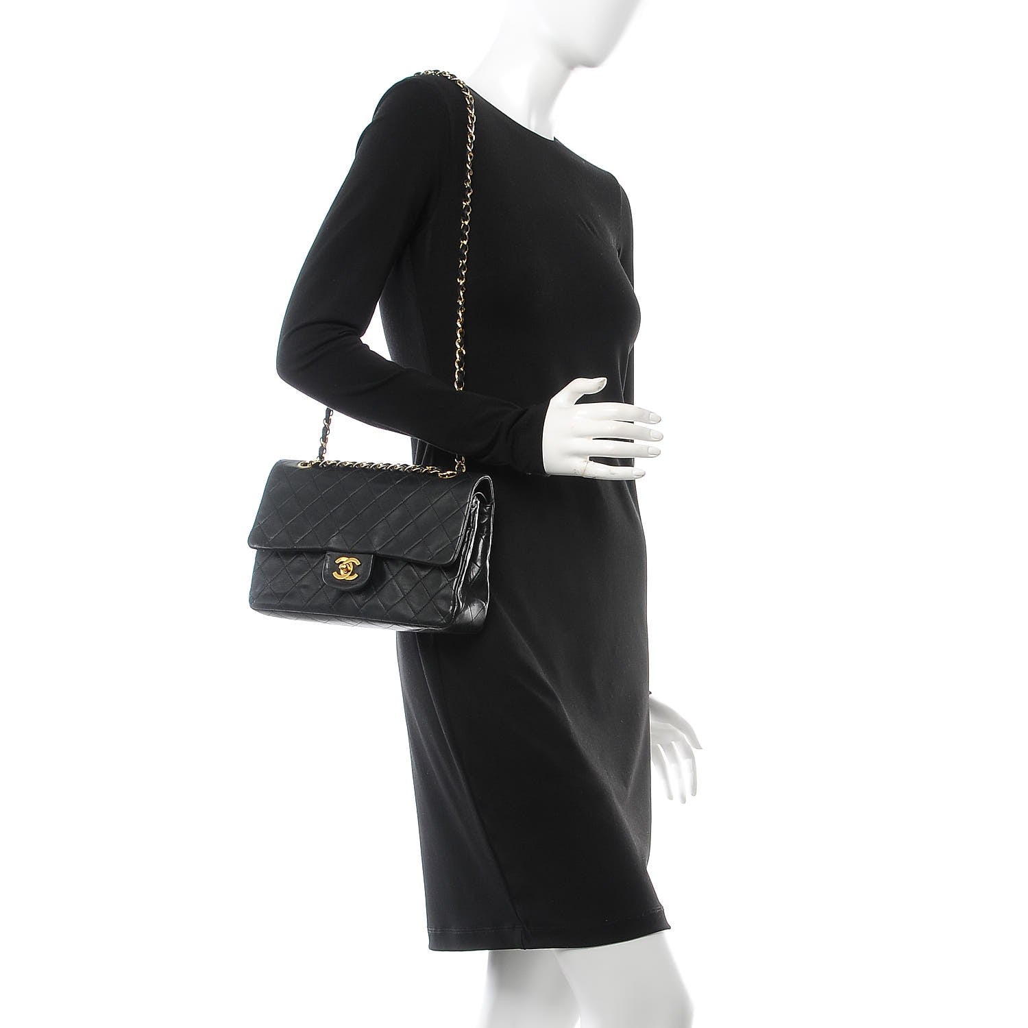 Chanel Lambskin Quilted Medium Double Flap Black 3 of 12