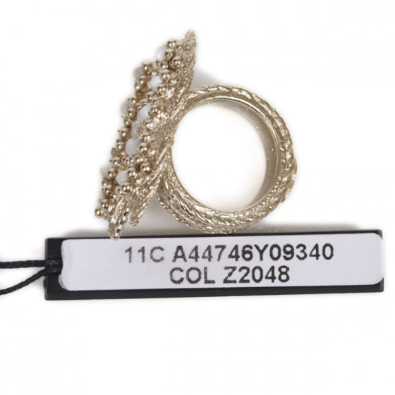 Chanel Pearl CC Boho Chic Ring 11C Gold Size 6 6 of 8