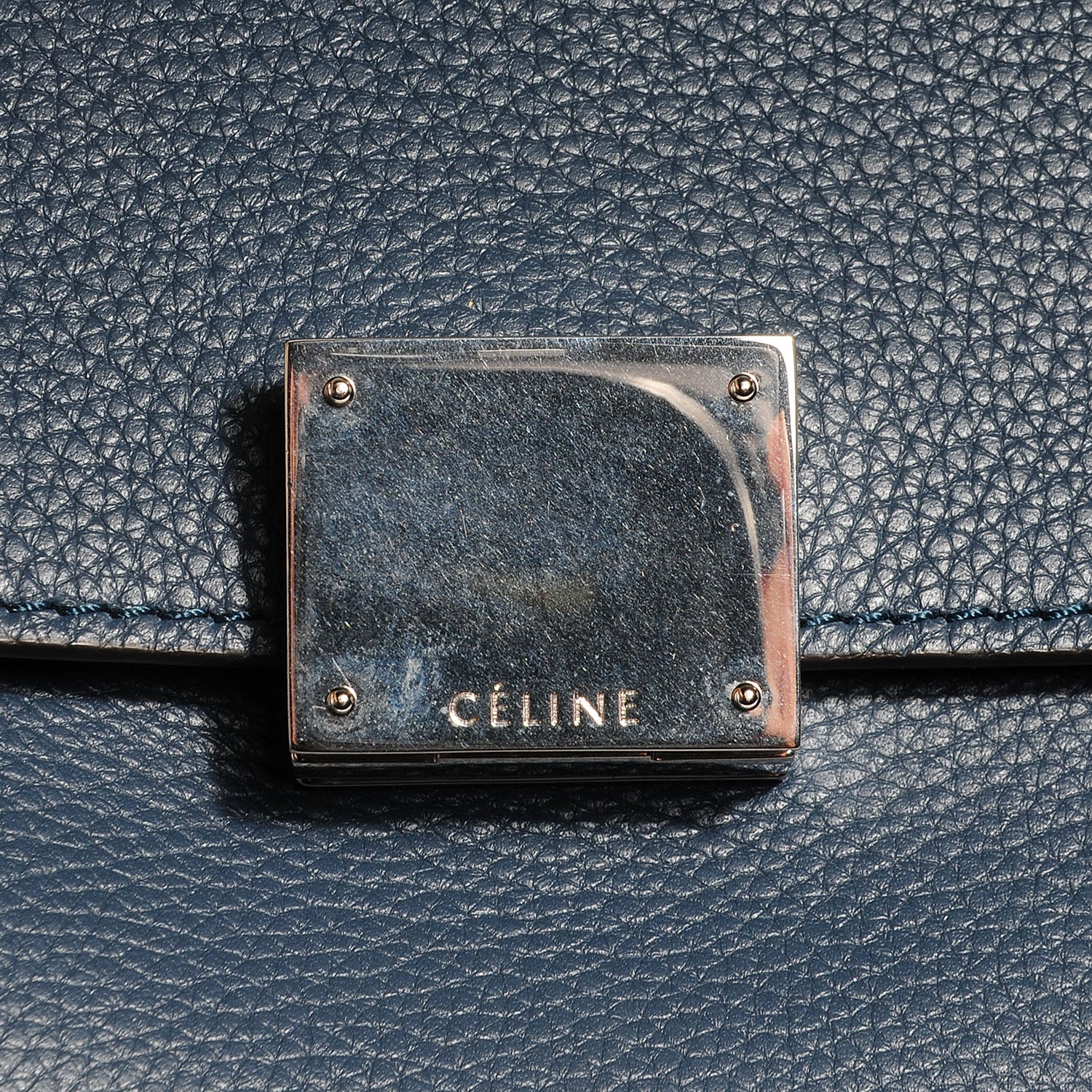 Celine Drummed Calfskin Suede Double Zip Trapeze Orage 7 of 9