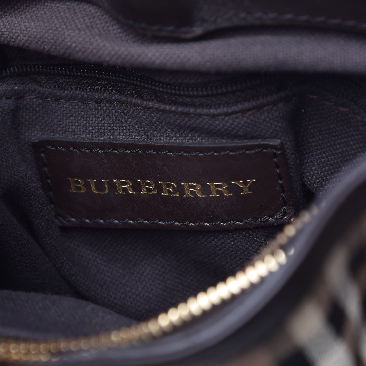 Burberry Haymarket Check Medium Golderton Tote Chocolate 6 of 9