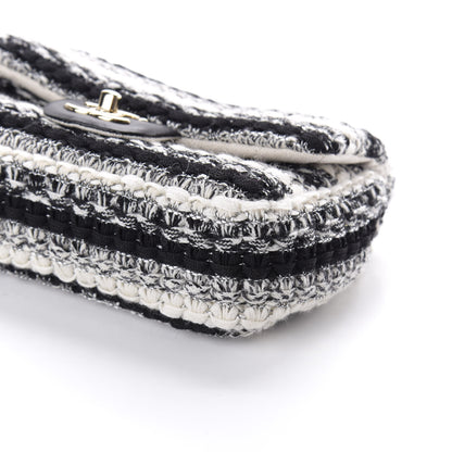 Chanel Tweed Braid Mini Flap Black White 9 of 9
