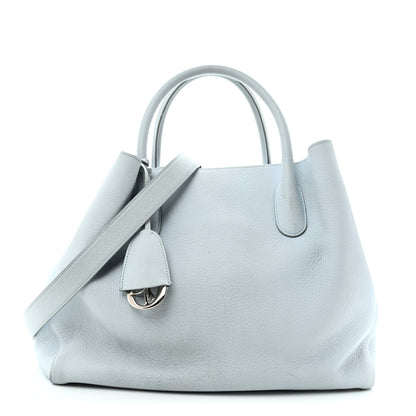 Christian Dior Supple Grained Calfskin Large Open Bar Tote Light Blue 1 of 12
