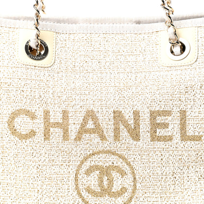Chanel Lurex Boucle Small Deauville Tote White 10 of 10