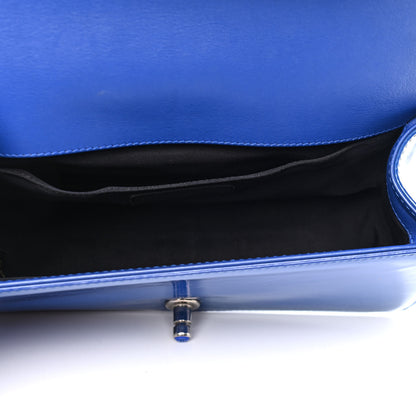 Chanel Patent Calfskin Quilted Medium Plexiglass Boy Flap Blue 5 of 13