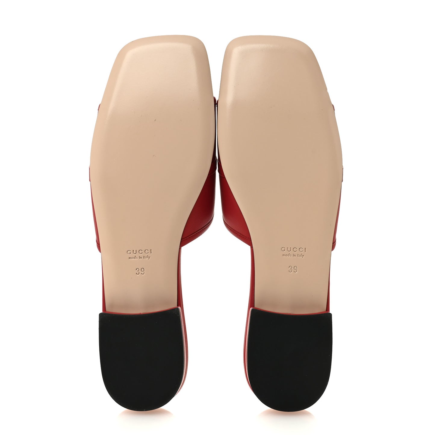 Nappa Horsebit Flat Slide Sandals 39 Red Blood