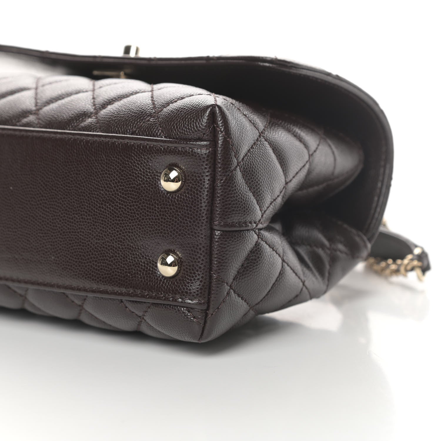 Chanel Caviar Quilted Mini Coco Handle Flap Dark Brown 10 of 11