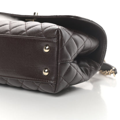 Chanel Caviar Quilted Mini Coco Handle Flap Dark Brown 10 of 11