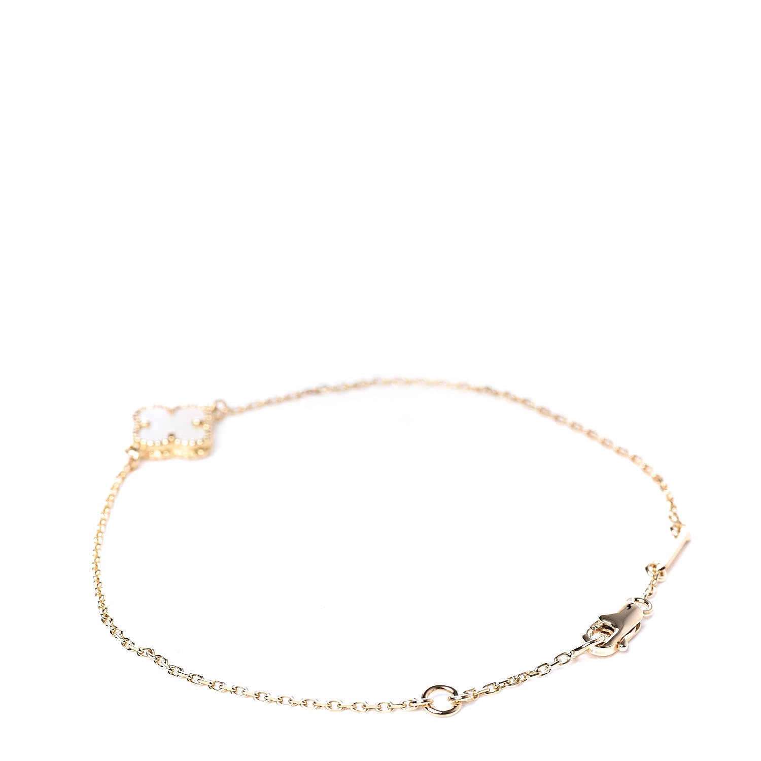 Van Cleef & Arpels 18K Yellow Gold Mother of Pearl Sweet Alhambra Bracelet 3 of 6