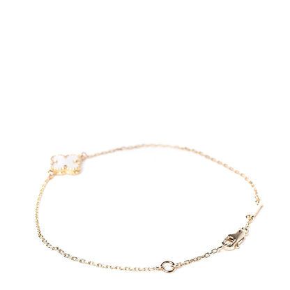Van Cleef & Arpels 18K Yellow Gold Mother of Pearl Sweet Alhambra Bracelet 3 of 6