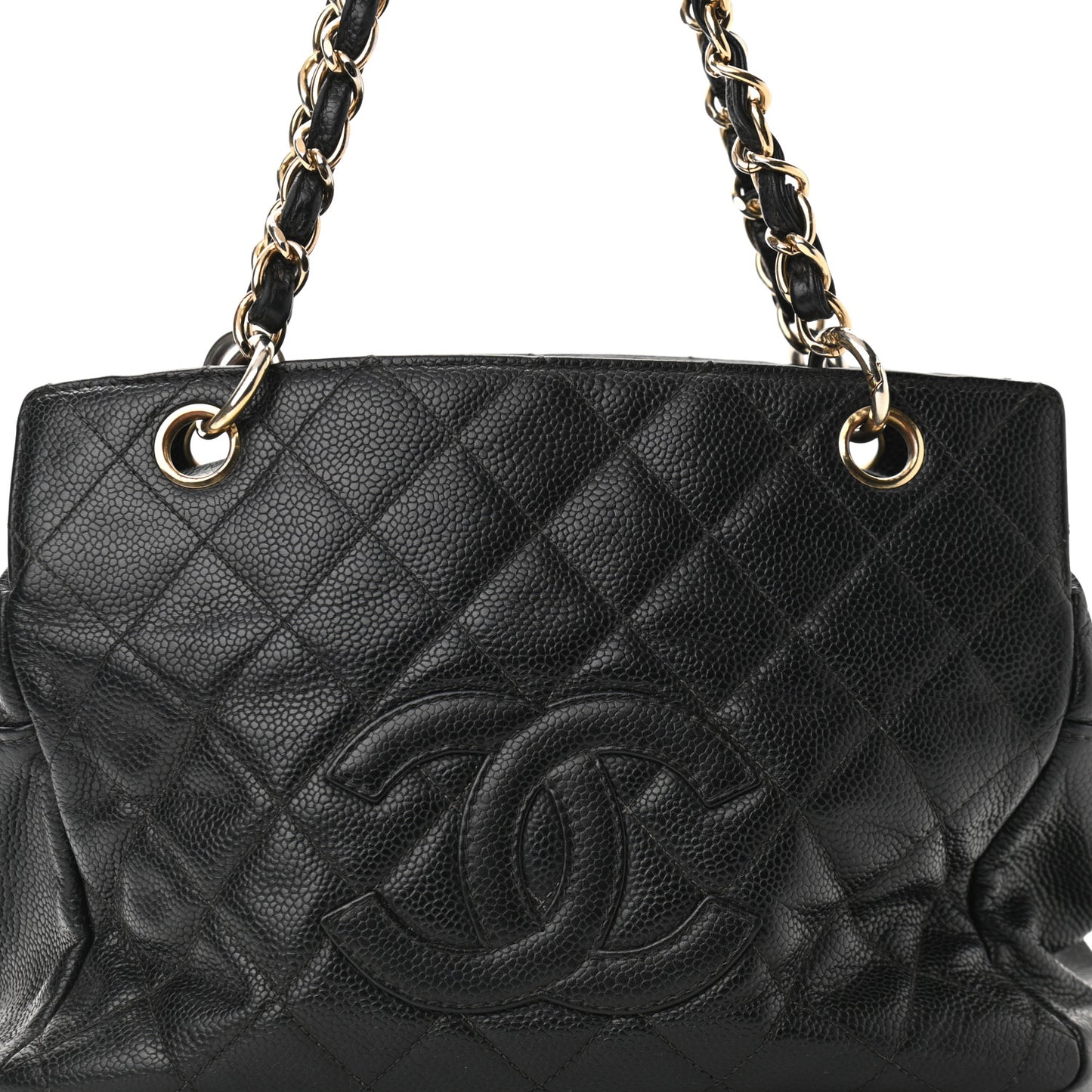 Caviar Quilted Petit Timeless Tote PTT Black