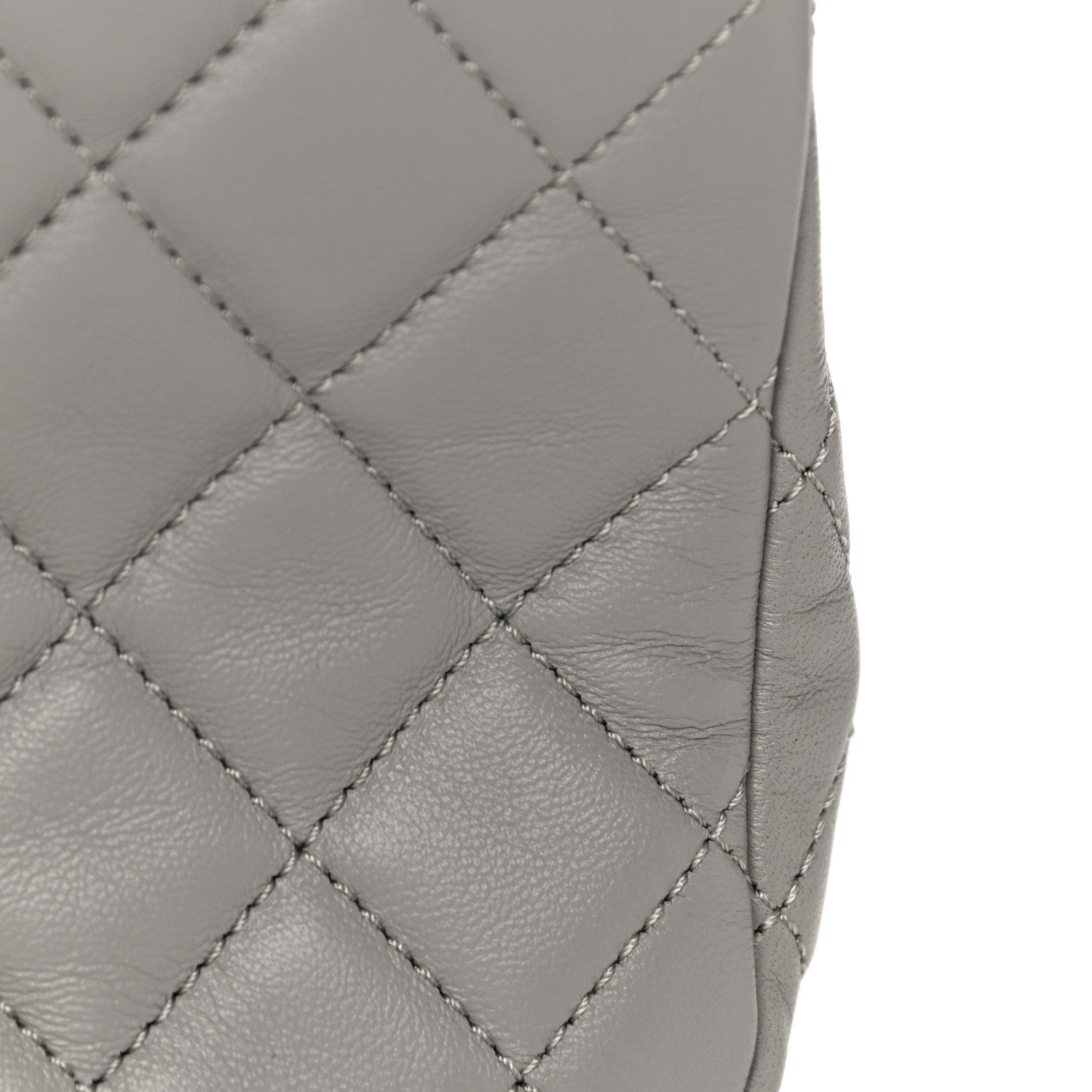 Chanel Lambskin Quilted Mini Pearl Crush Flap Light Grey 12 of 15