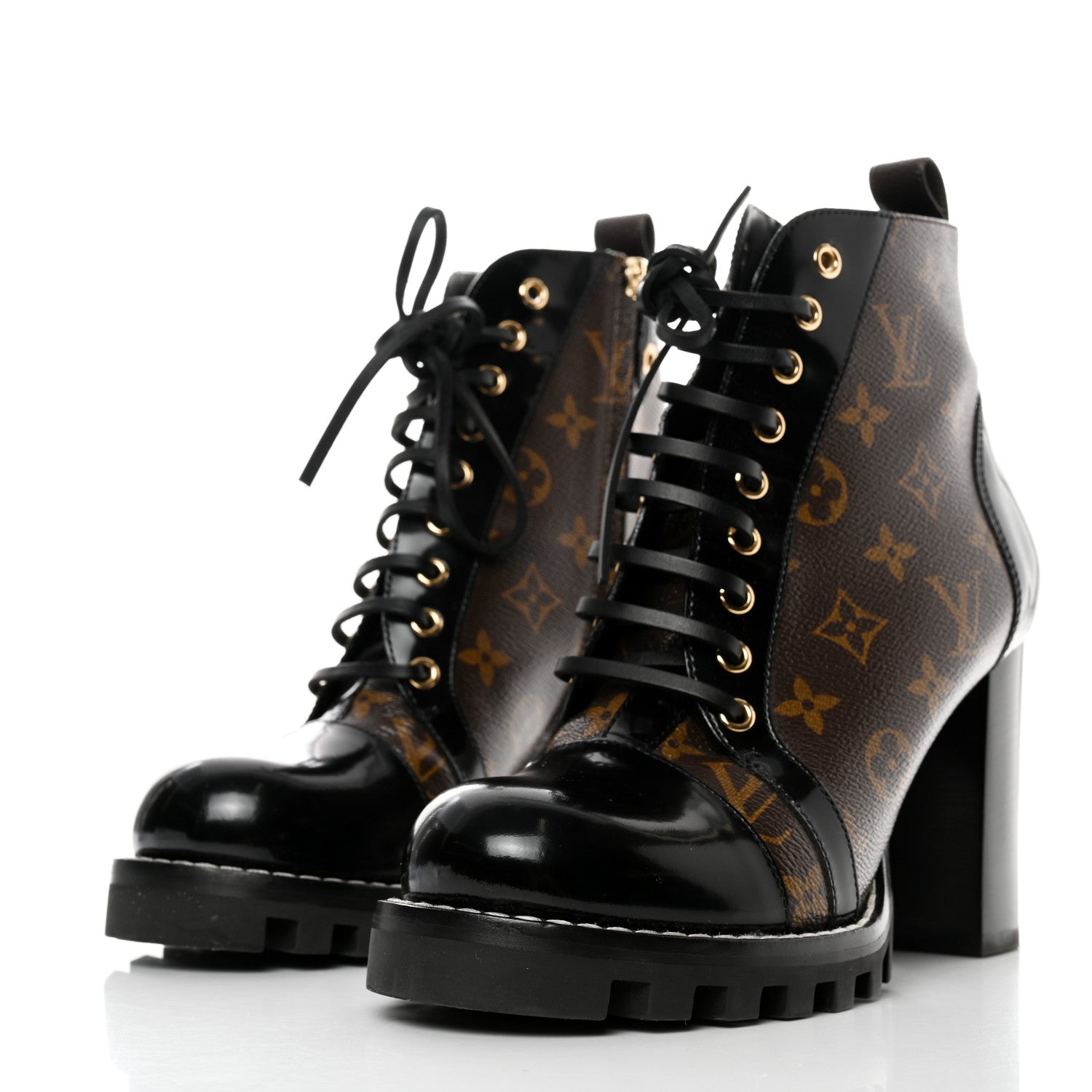 Louis Vuitton Patent Calfskin Monogram Star Trail Ankle Boots 40.5 Black 3 of 8
