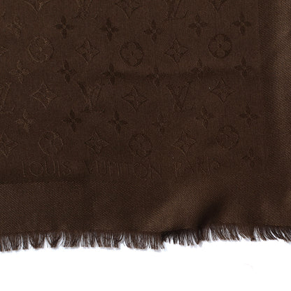 Louis Vuitton Wool Silk Monogram Shawl Chocolate 3 of 6