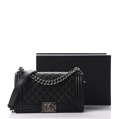 Chanel Caviar Quilted Medium Boy Flap Black 11 of 11