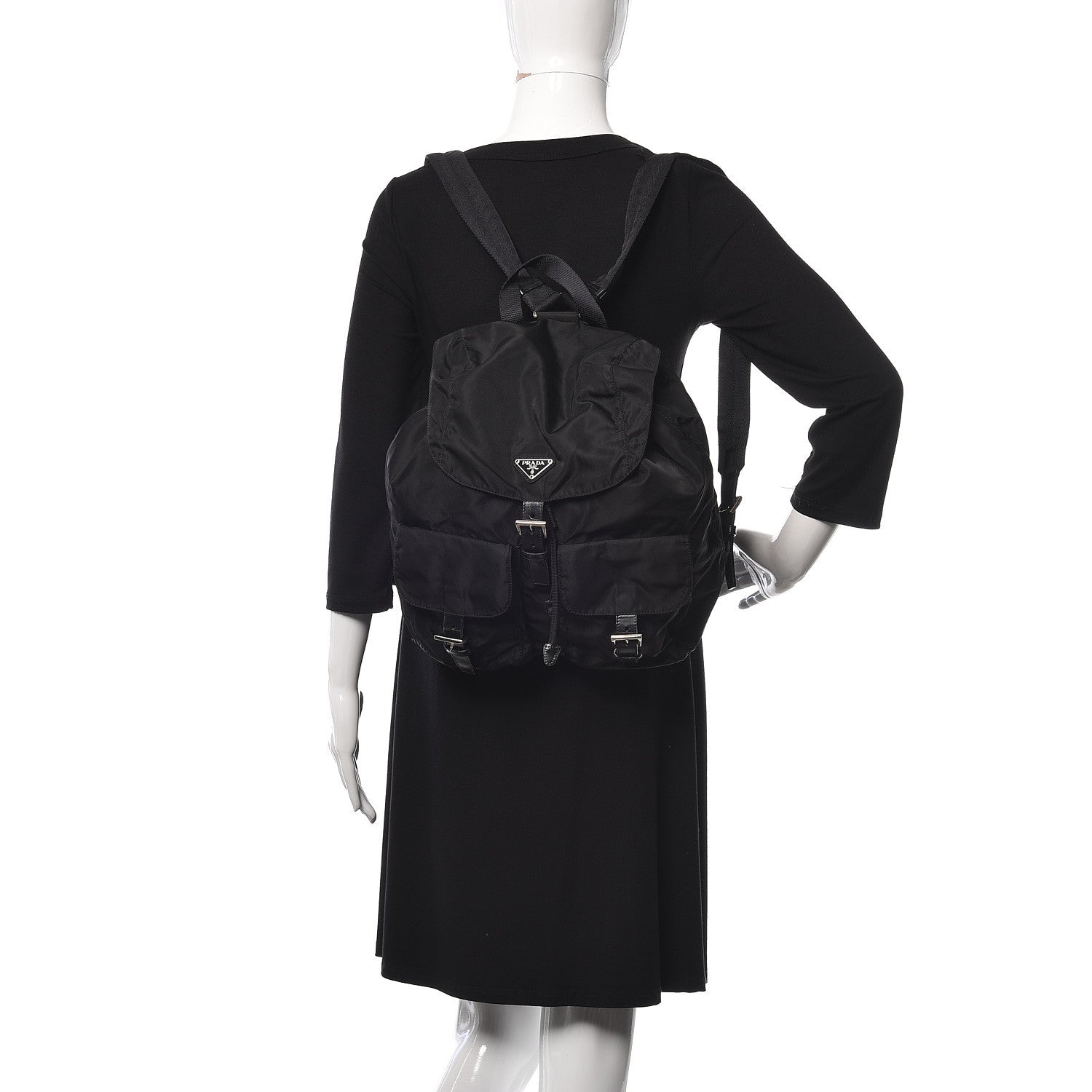 Prada Nylon Vela Medium Backpack Black 2 of 8