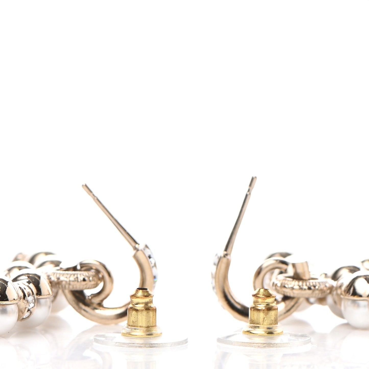 Pearl Crystal Nefertiti CC Drop Earrings Gold