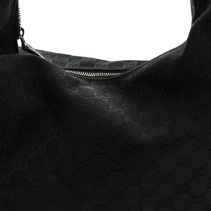 Gucci Monogram Medium Horsebit Chain Hobo Black 8 of 11