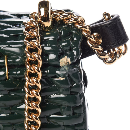 Gucci Glazed Wicker Stripe Small Cestino Shoulder Bag Green 12 of 12