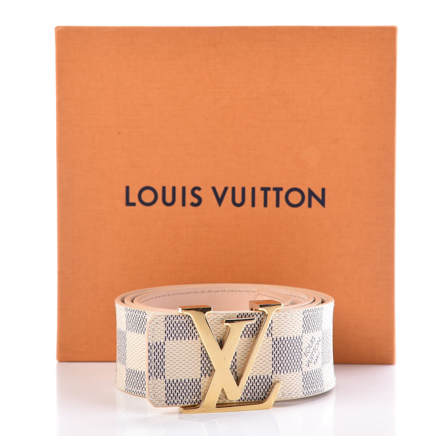 Damier Azur LV Initiales Belt 85 34