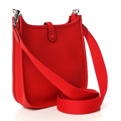 Hermes Taurillon Clemence Evelyne TPM Rouge De Coeur 3 of 10