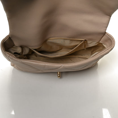 Chanel Lambskin Quilted Large Chanel 19 Flap Beige 5 of 10