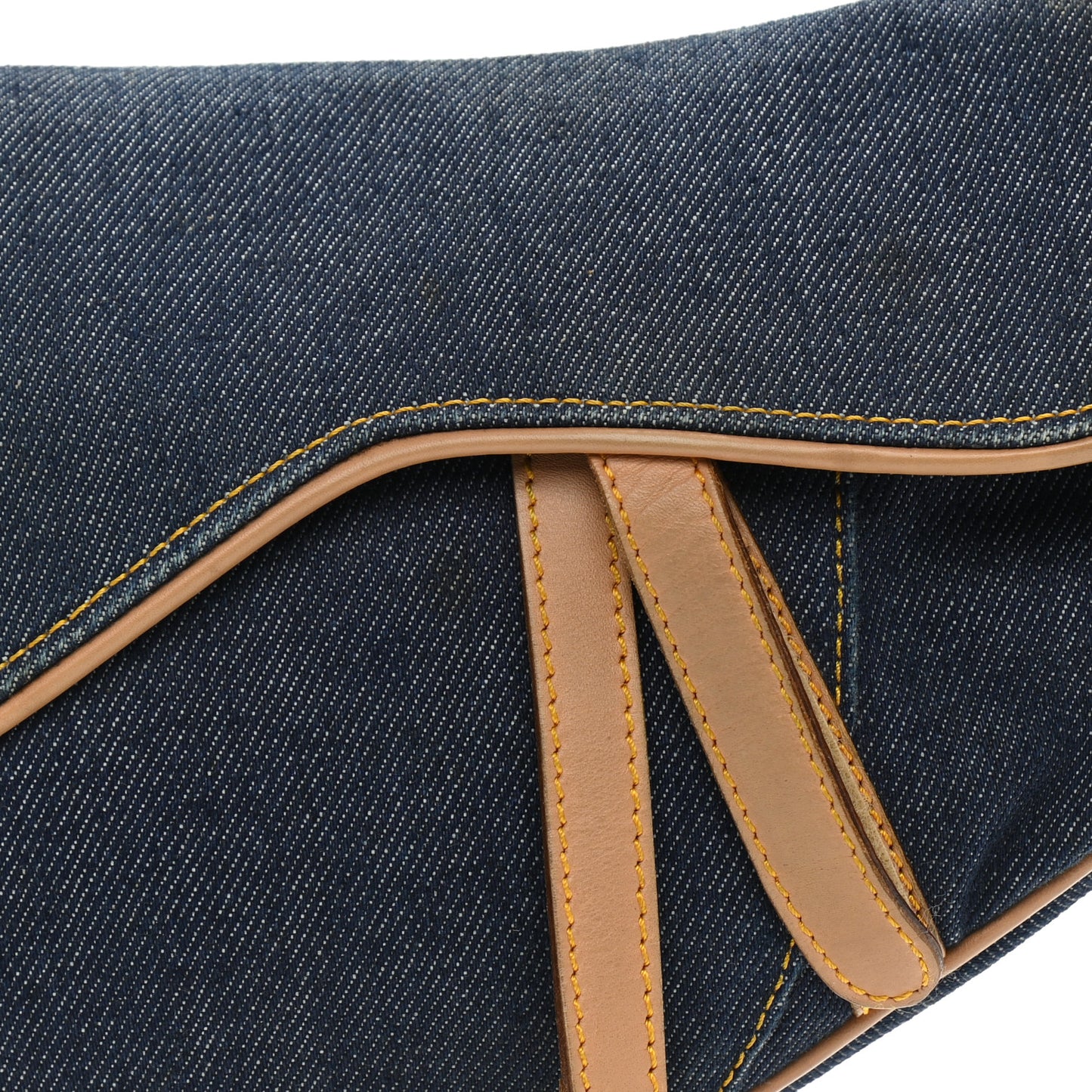 Denim Calfskin Saddle Bag Blue