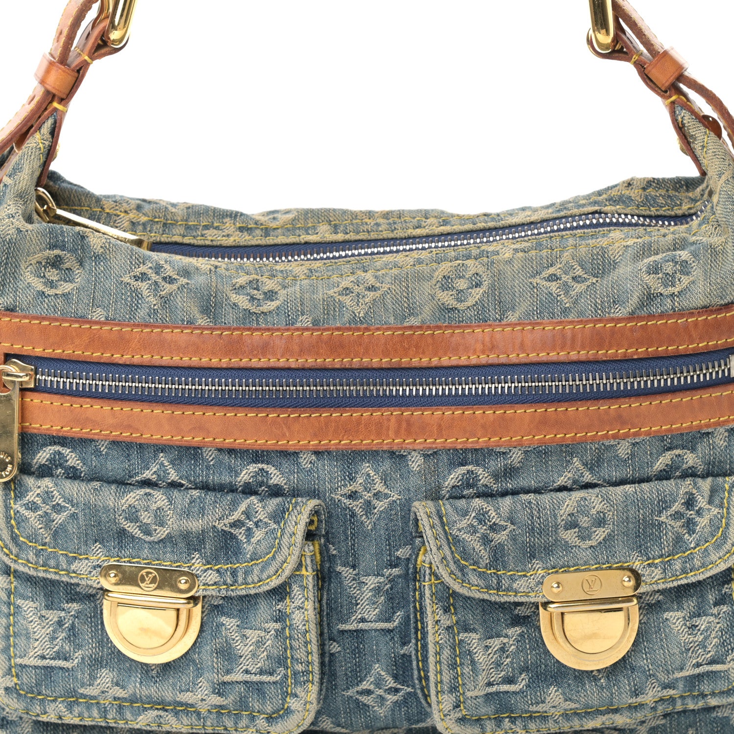 Louis Vuitton Monogram Denim Baggy PM Blue 8 of 17
