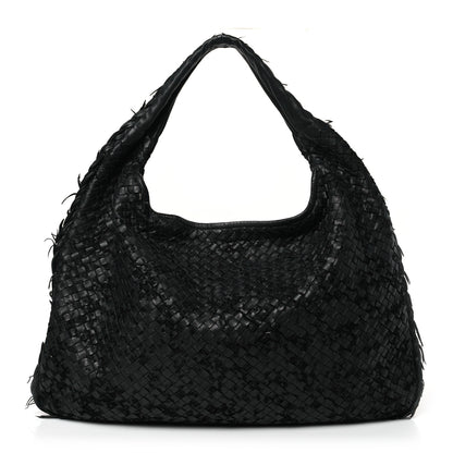 Bottega Veneta Nappa Velours Intrecciato Fuzzy Medium Veneta Hobo Black 1 of 9