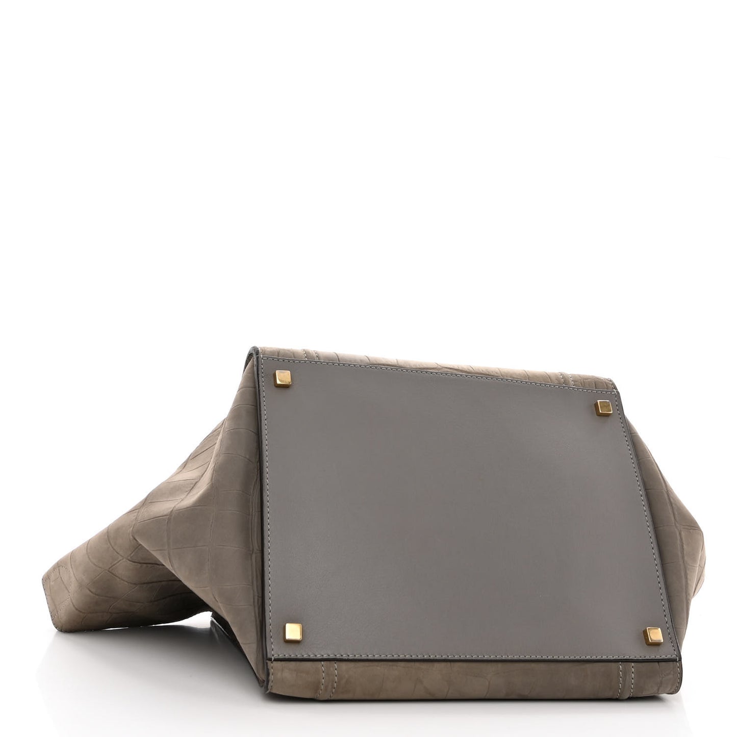 Crocodile Embossed Nubuck Medium Phantom Luggage Grey