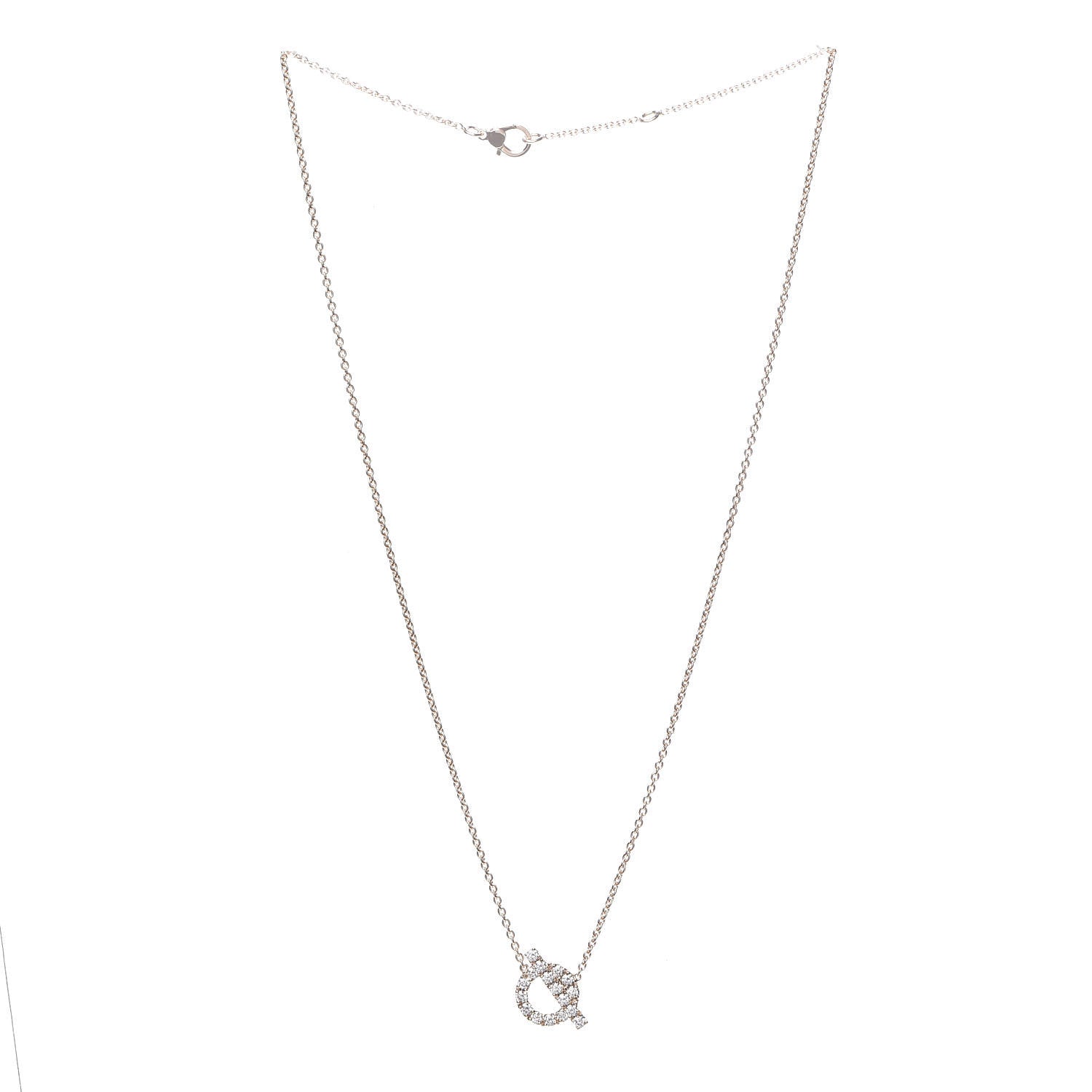 Hermes 18K Rose Gold Diamond Finesse Pendant Necklace 3 of 6