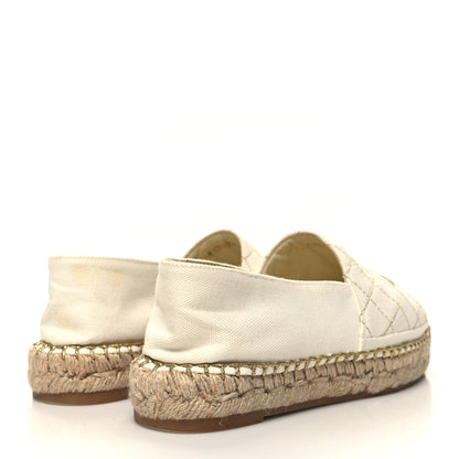 Chanel Fabric Biarritz CC Espadrilles 35 White Gold 4 of 11